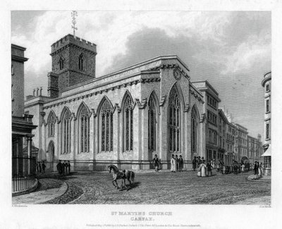 St. Martins Kerk, Carfax, Oxford, 1835 door John Le Keux