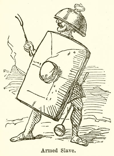 Gewapende slaaf (gravure) door John Leech