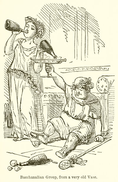 Bacchanaal Groep, van een Zeer Oude Vaas door John Leech