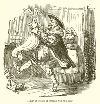 Vreugde van Henry bij het hebben van een zoon en erfgenaam door John Leech