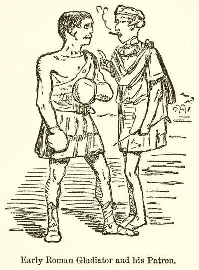 Vroege Romeinse gladiator en zijn beschermheer door John Leech