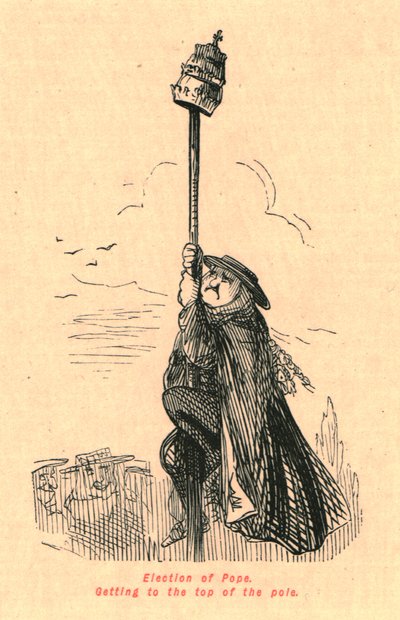 Verkiezing van de Paus. Naar de top van de paal, 1897 door John Leech