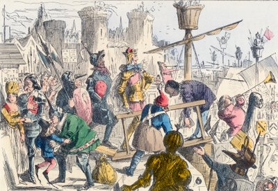 Inscheping van koning Hendrik V in Southampton door John Leech