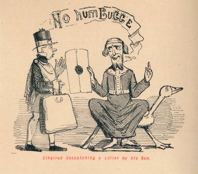 Ethelred die een brief verzendt door zijn zoon, ca. 1860 door John Leech