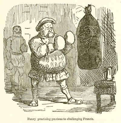 Henry oefent voorafgaand aan de uitdaging van Francis door John Leech