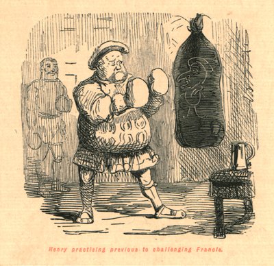 Henry oefent voorafgaand aan het uitdagen van Francis, 1897 door John Leech