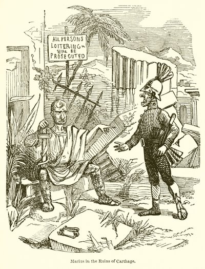 Marius in de Ruïnes van Carthago door John Leech