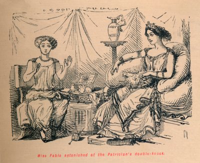 Miss Fabia verbaasd over de dubbele klop van de Patriciër, 1852 door John Leech