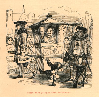 Koningin Anne gaat het Parlement openen, 1897 door John Leech