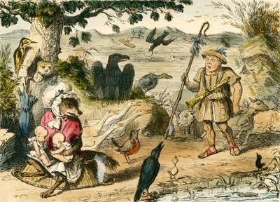 Romulus en Remus ontdekt door een vriendelijke herder door John Leech