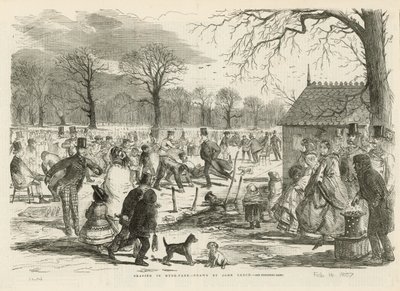 Schaatsen in Hyde Park door John Leech