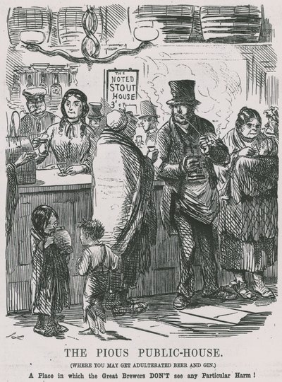 Het Vrome Café, waar je vervalst bier en gin kunt krijgen door John Leech