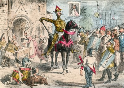 William inspecteert de Vrijwilligers voorafgaand aan de Invasie van Engeland door John Leech