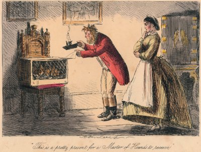 Dit is een mooi cadeau voor een Meester van de Jachthonden, 1865 door John Leech and Hablot Knight Browne