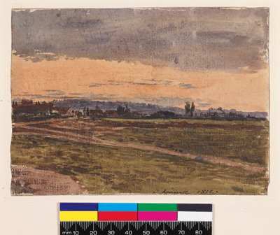Recto: Zonsondergang. Verso: Een schets voor hetzelfde onderwerp, 1812 door John Linnell