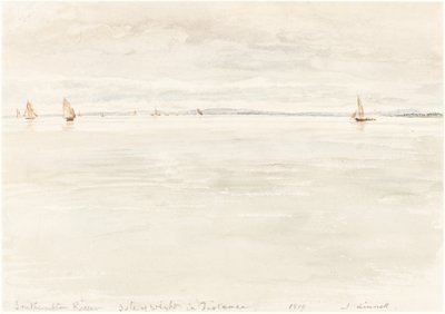 Zeilboten op de Southampton-rivier door John Linnell