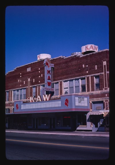 Kaw Theater, Washington Street, Junction City, Kansas, VS door John Margolies