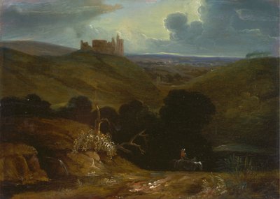 Landschap met een kasteel door John Martin