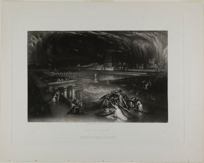 De Val van Babylon, uit Illustraties van de Bijbel door John Martin
