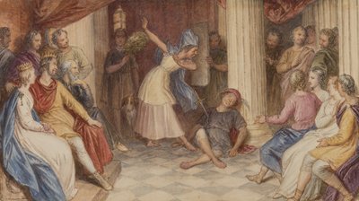 Pyramus en Thisbe, Midzomernachtsdroom, Act V, Scene I door John Massey Wright