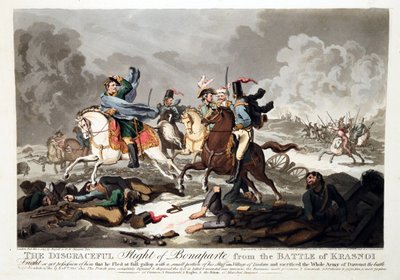 De vlucht van Bonaparte van de Slag bij Krasnoi 1812 door John Massey Wright