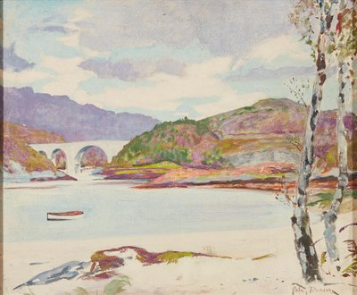 Brug over de rivier door John Duncan