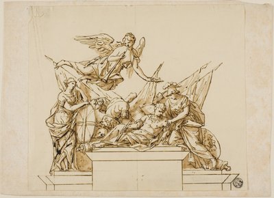 Niet-uitgevoerd ontwerp voor het monument voor de eerste hertog van Marlborough door John Michael Rysbrack