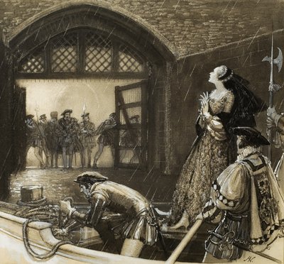 Ann Boleyn () komt aan bij de Tower door John Millar Watt