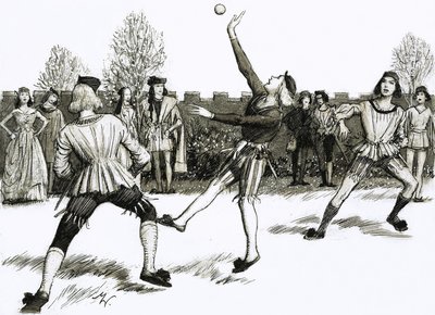 Jeu de Paume, een soort handbal door John Millar Watt