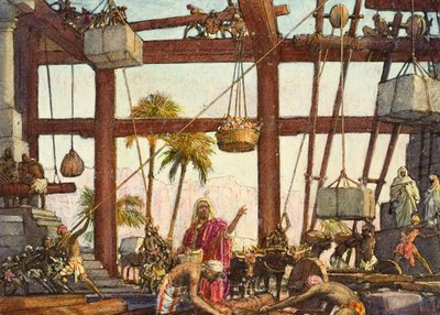 De tempel van Jeruzalem (gouache op papier) door John Millar Watt