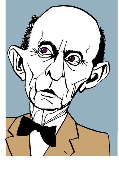 Arnold Schönberg, karikatuur door John Minnion