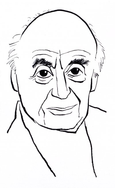 Berthold Goldschmidt, karikatuur door John Minnion