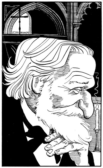 Giuseppe Verdi - profielportret van de Italiaanse componist, 9 of 10 oktober 1813 - 27 januari 1901 door John Minnion