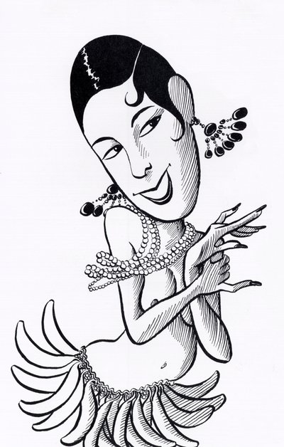 Josephine Baker, karikatuur door John Minnion
