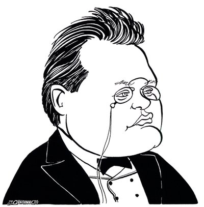 Max Reger - karikatuur van de Duitse componist door John Minnion