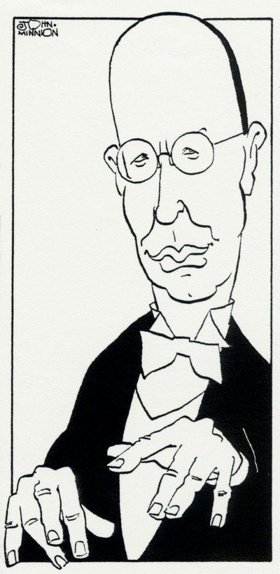 Prokofiev met de handen boven het toetsenbord door John Minnion door John Minnion