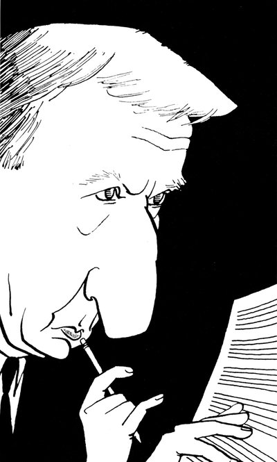 Richard Rodney Bennett, karikatuur door John Minnion door John Minnion