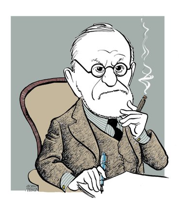 Sigmund Freud - karikatuur door John Minnion