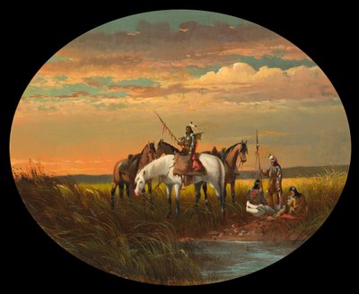 Een pauze op de prairie voor een rookpauze, ca. 1870 door John Mix Stanley