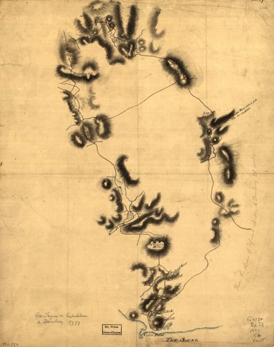 Expeditie van gouverneur Tryon naar Danbury, 1777. LOC gm71000884 door John Montresor