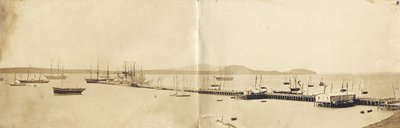 Haven van Auckland, 1865 door John Nicol Crombie