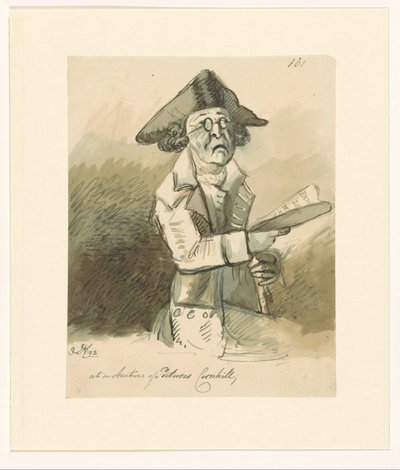 Man op een schilderijenveiling door John Nixon (signed by artist)