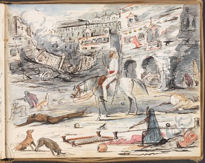 Kotah na de aanval, een van de straatversperringen – Ik maak kennis met de Romantiek van Oorlog door John North Crealock