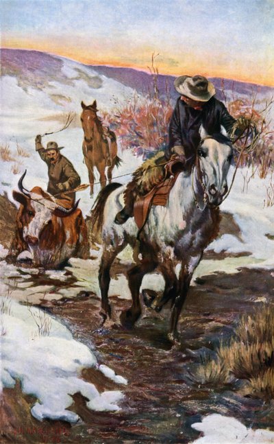 Winterwerk voor de cowboys door John Norval Marchand