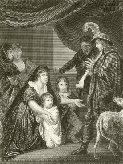 Lady Elizabeth Gray smeekt Edward IV om haar kinderen te beschermen door John Opie