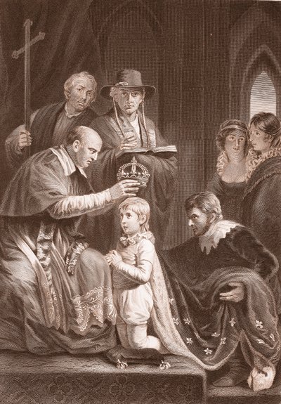 De kroning van Hendrik VI, gegraveerd door A.H. Payne door John Opie