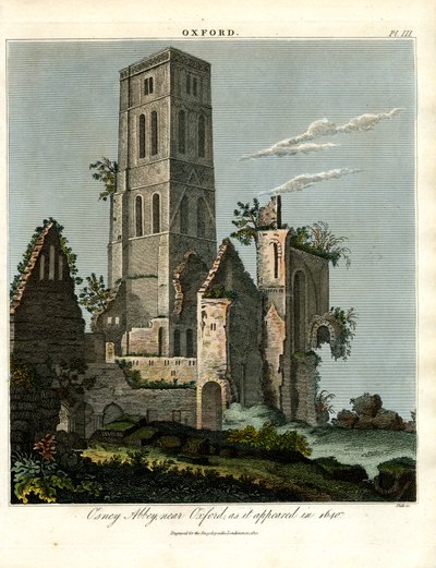 Osney Abbey bij Oxford zoals het er in 1650 uitzag door John Pass