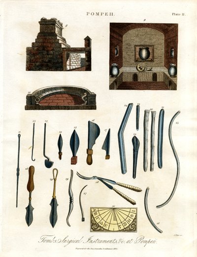 Chirurgische instrumenten en artefacten uit Pompeii door John Pass