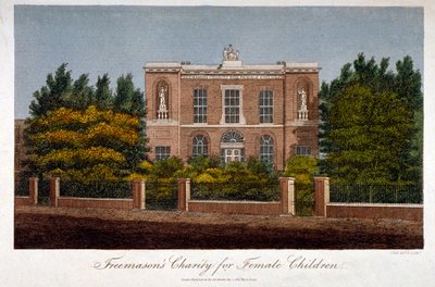 De Vrijmetselaars Liefdadigheidsschool voor Meisjes, Westminster Bridge Road, Lambeth, Londen, 1814 door John Pass