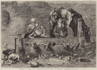 Hudibras en Ralpho in de schandpaal door John Pettie
